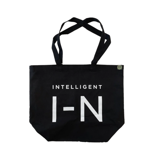 Large Certified Organic Cotton I-N Logo Black Bag